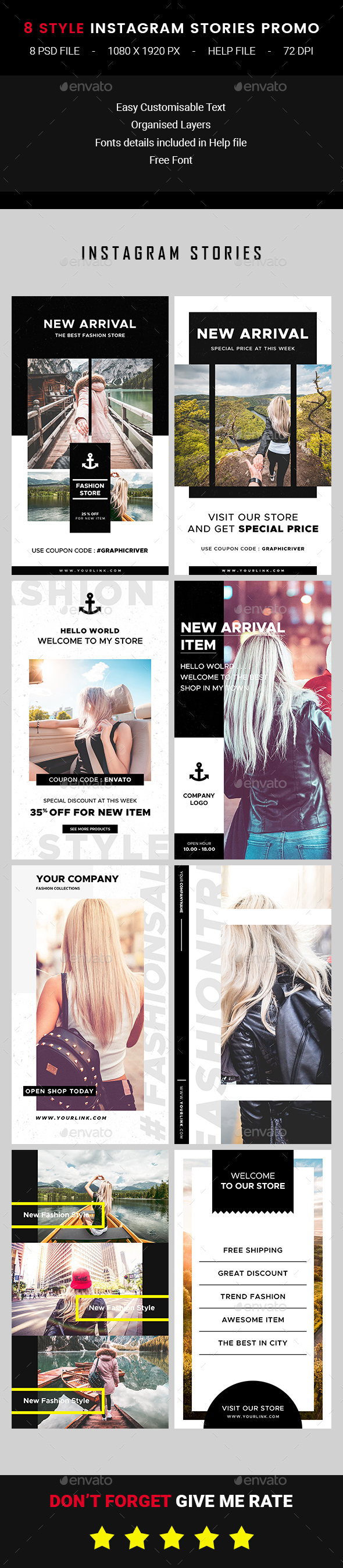 Instagram Stories - Social Media Web Elements