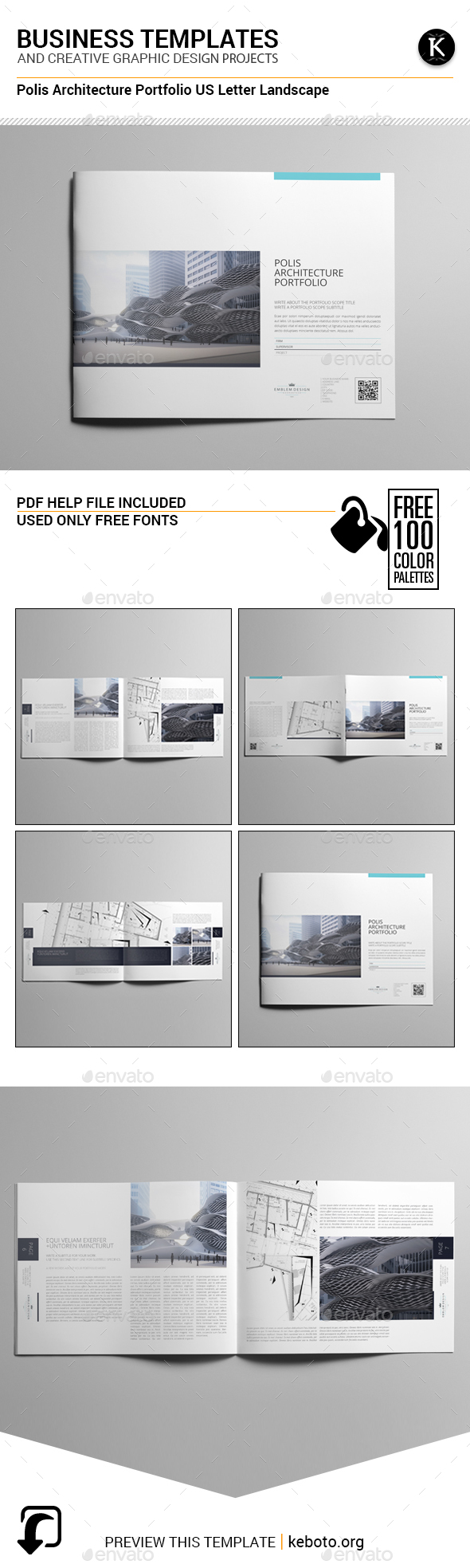 Polis Architecture Portfolio US Letter Landscape - Portfolio Brochures