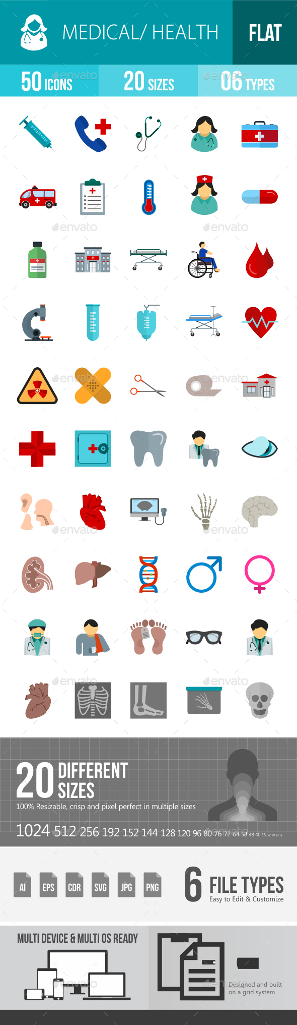 Medical Flat Multicolor Icons - Icons