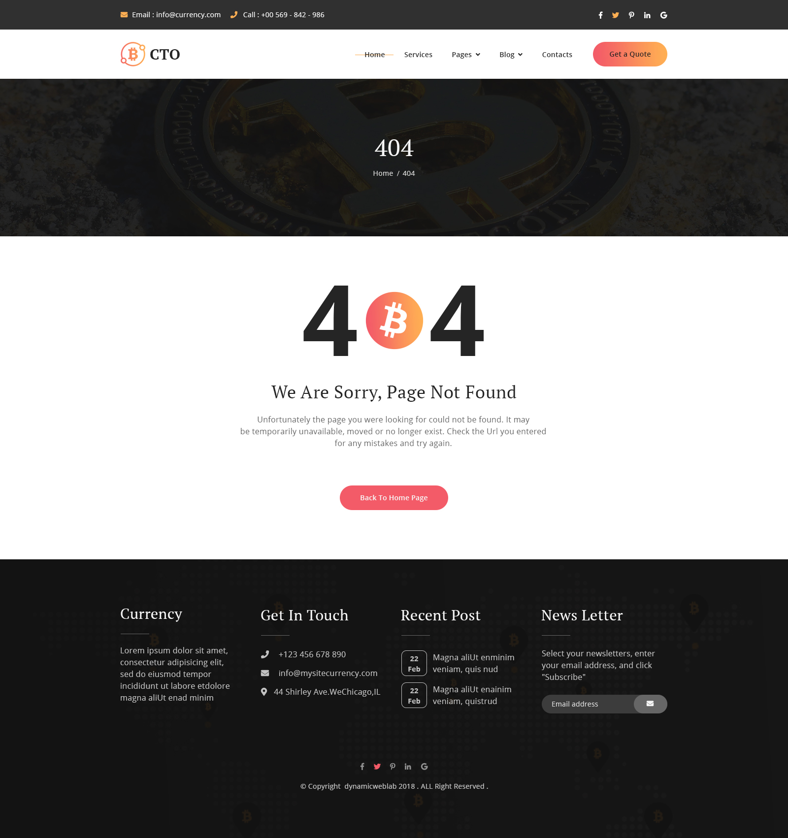 CTO - Crypto Currency PSD Template by dynamicweblab ...