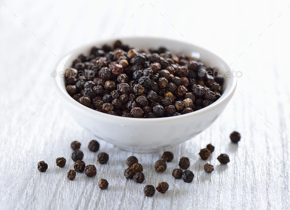 black pepper in bowl on white background Stock Photo by sommai | PhotoDune