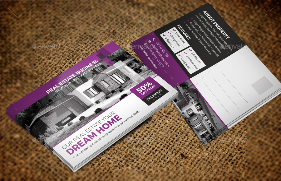 Real Estate Postcard Design v1, Print Templates | GraphicRiver