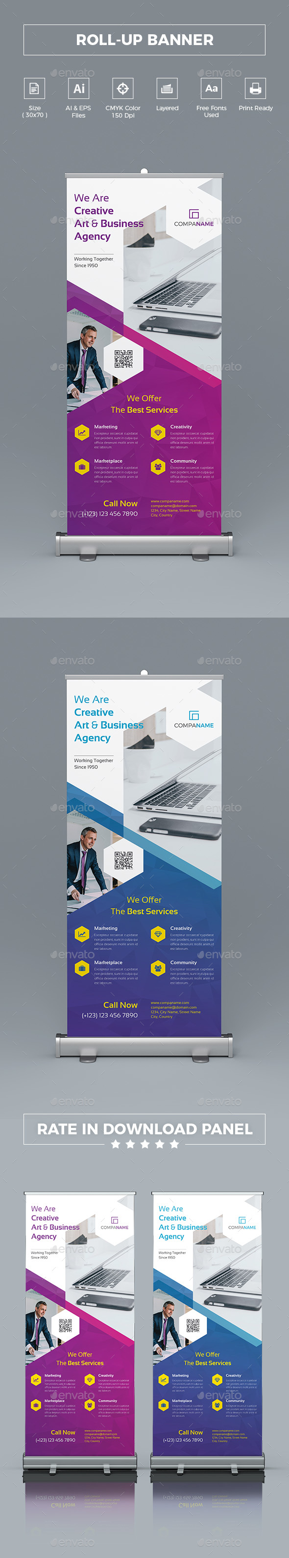 Roll-Up Banner - Signage Print Templates