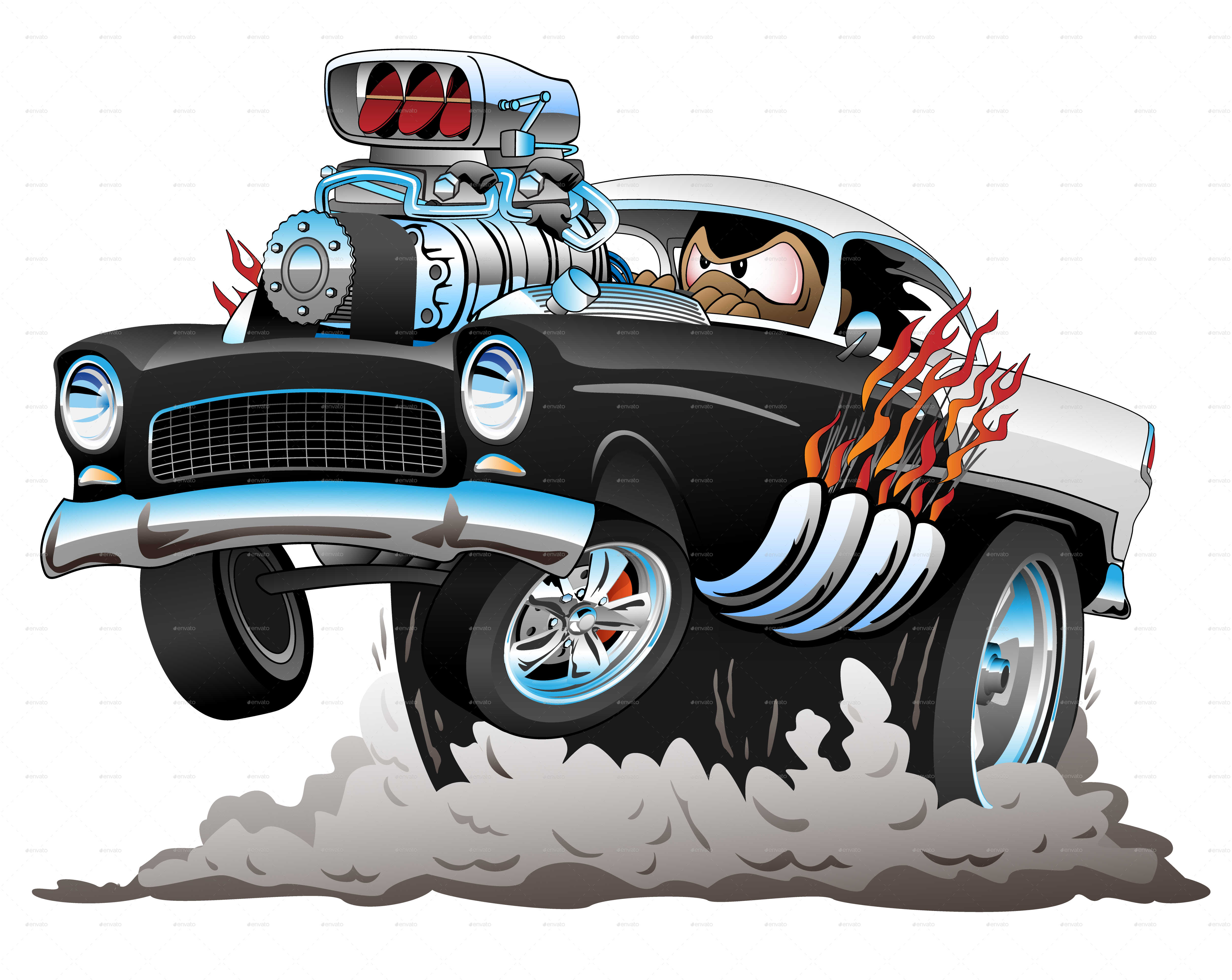 Old Car Cartoon Vector Illustration by jeffhobrath ...