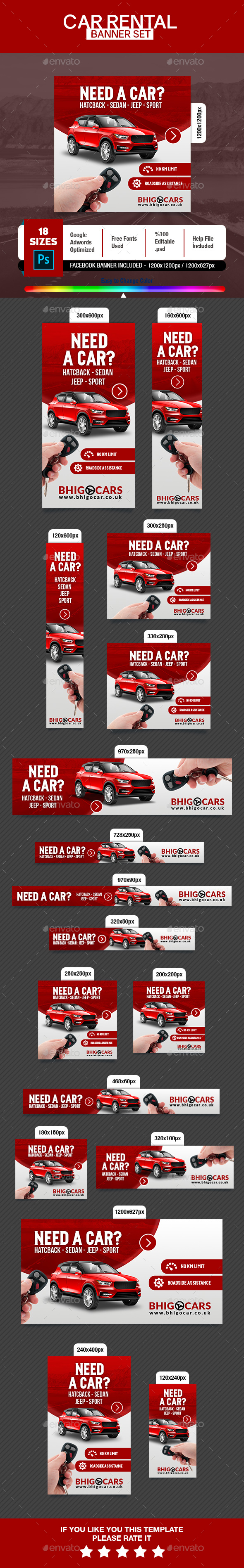 Car Rental Banner - Banners & Ads Web Elements