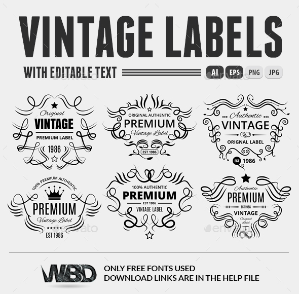 Vintage Labels - Badges & Stickers Web Elements
