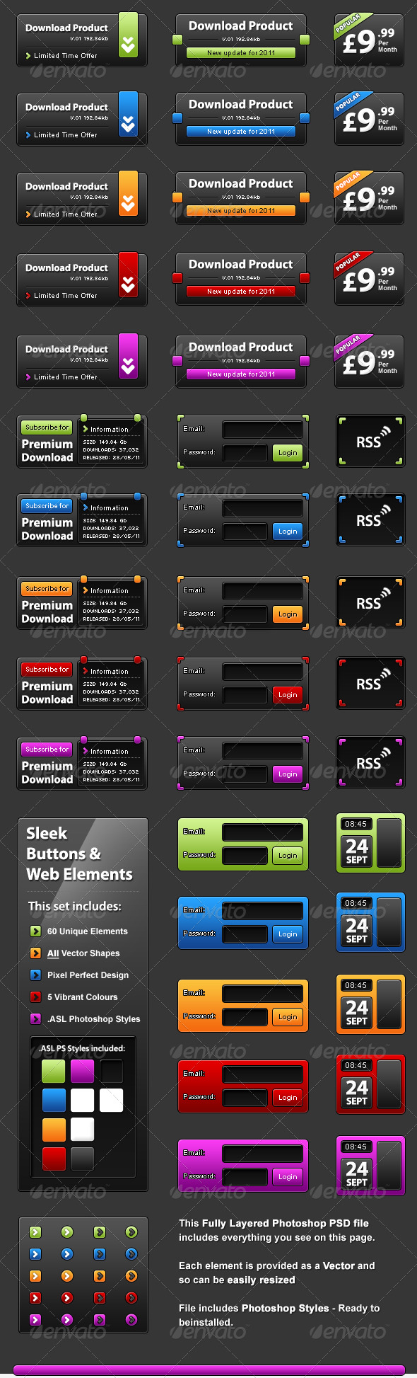 Slick UI Elelments - Web Design Interface Elements - Miscellaneous Web Elements