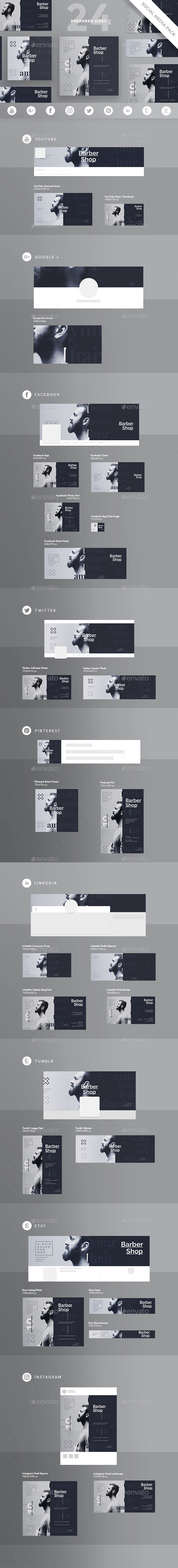 Barber Shop Social Media Pack - Miscellaneous Social Media