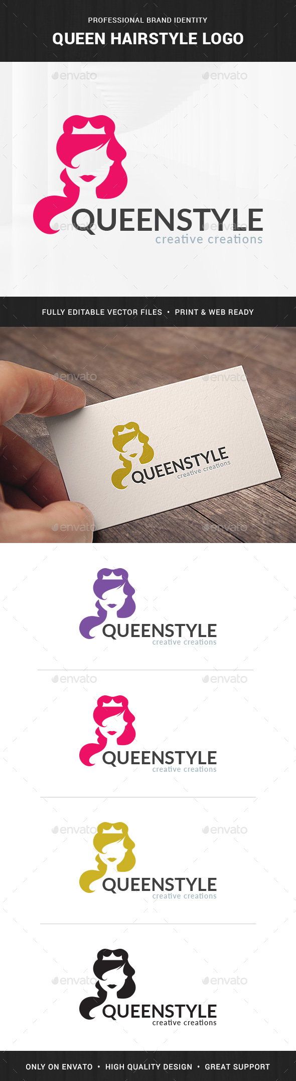 Queen Hairstyle Logo Template - Humans Logo Templates