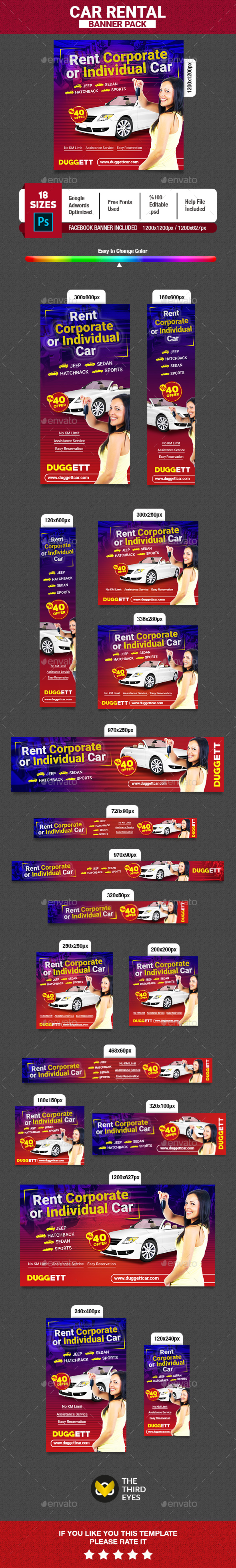 Car Rental Banner - Banners & Ads Web Elements