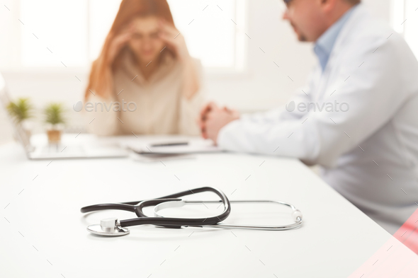 Stethoscope on the desk, selective focus - Stock Photo - Images