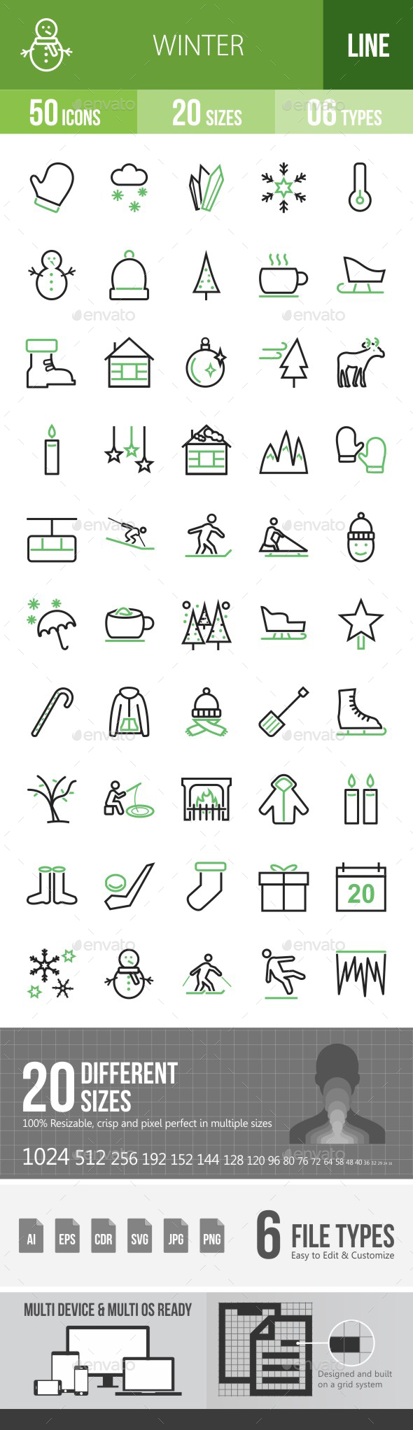 Winter Green & Black Icons - Icons