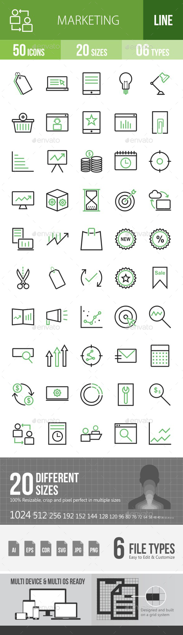 Marketing Green & Black Icons - Icons