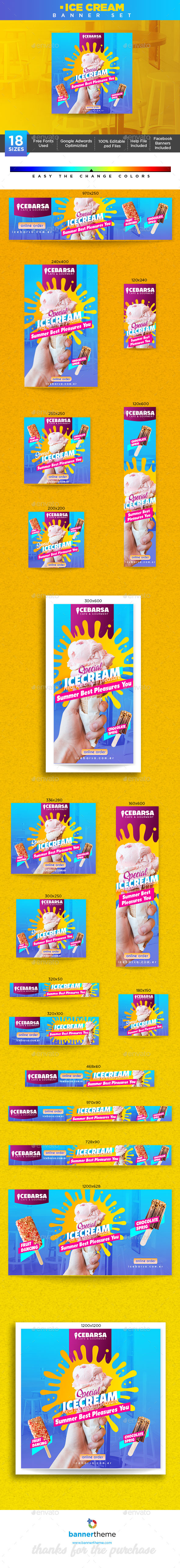 Ice Cream Banner - Banners & Ads Web Elements