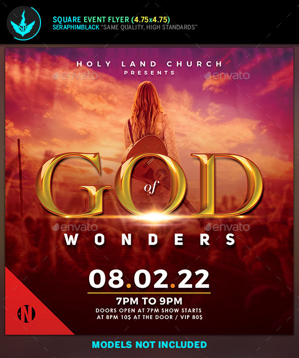God of Wonders Gospel Concert Fyer Template - Church Flyers