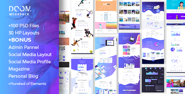 Doom - Massive All in One PSD Pack - Corporate PSD Templates