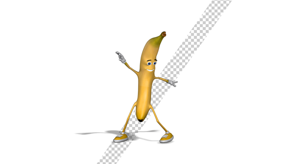 Banana Character Dancing Disco