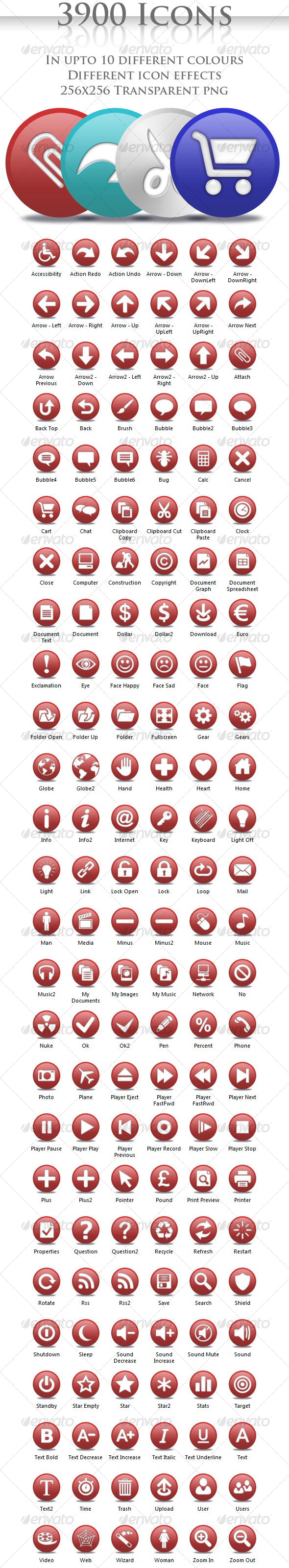 3900 Circle Icons - Web Icons