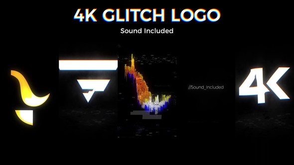 4K Glitch Logo - VideoHive 22257875