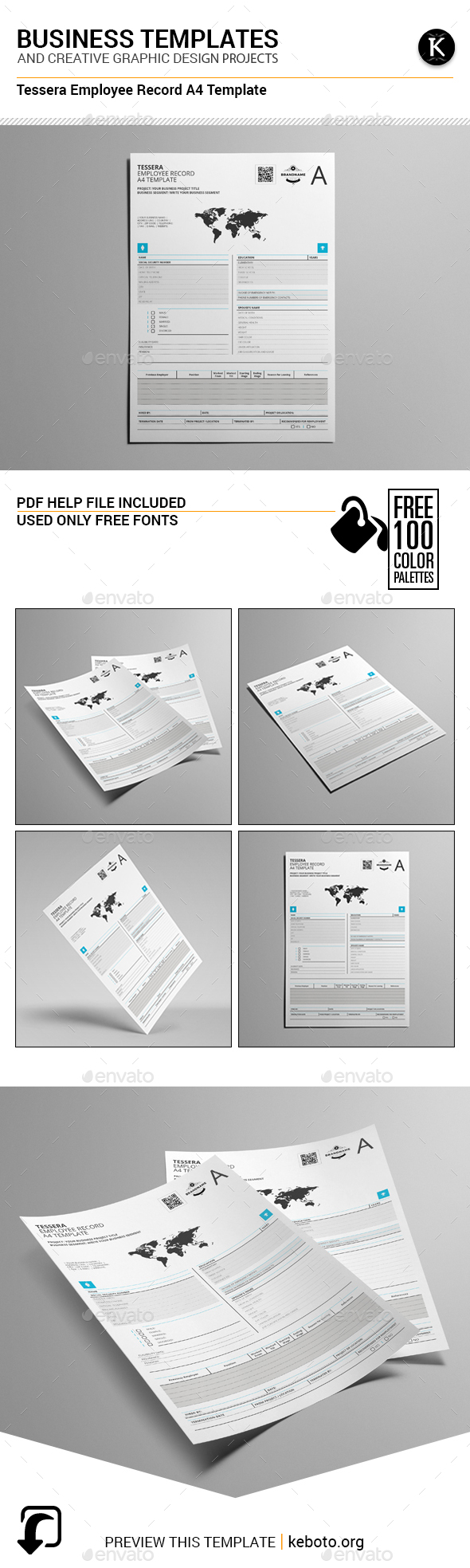 Tessera Employee Record A4 Template - Miscellaneous Print Templates