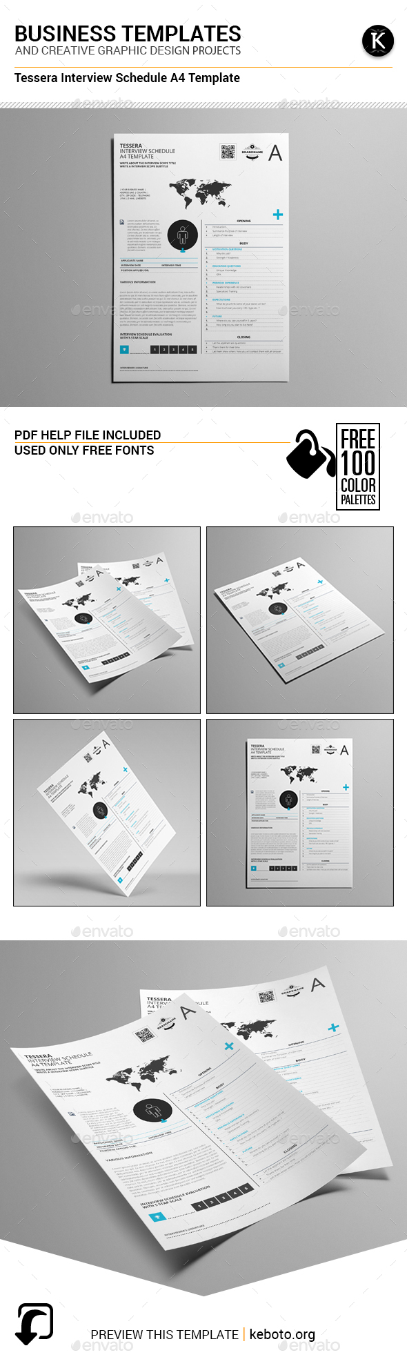 Tessera Interview Schedule A4 Template - Miscellaneous Print Templates