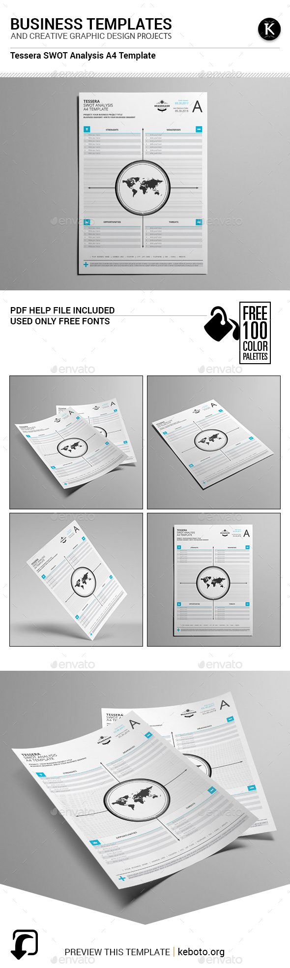 Tessera SWOT Analysis A4 Template - Miscellaneous Print Templates