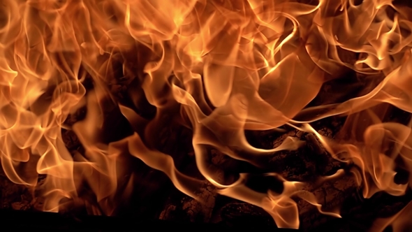 Flames of Fire on Black Background in by cookelma | VideoHive