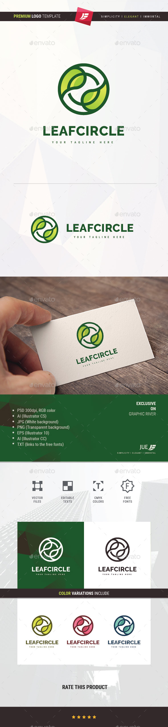 Leaf Circle Logo - Nature Logo Templates