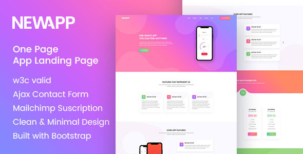 NewApp - One Page App Landing Page