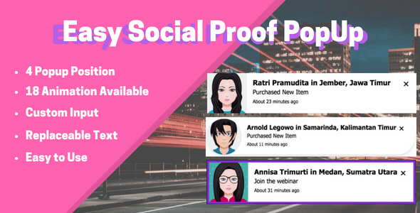 Easy Social Proof - CodeCanyon 22260624