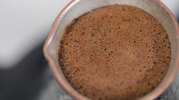 Making Turkish Coffee in Copper Cezve alt