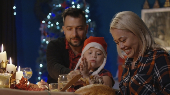 Reunited Family Having Christmas Holiday Celebration alt