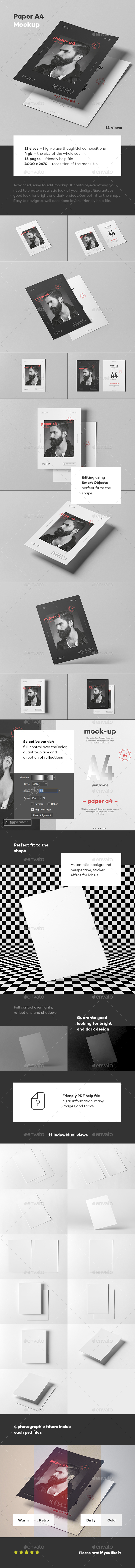 Paper A4 Mock-up - Posters Print