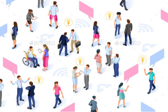 Brainstorm Infographic Isometric Characters - People Characters
