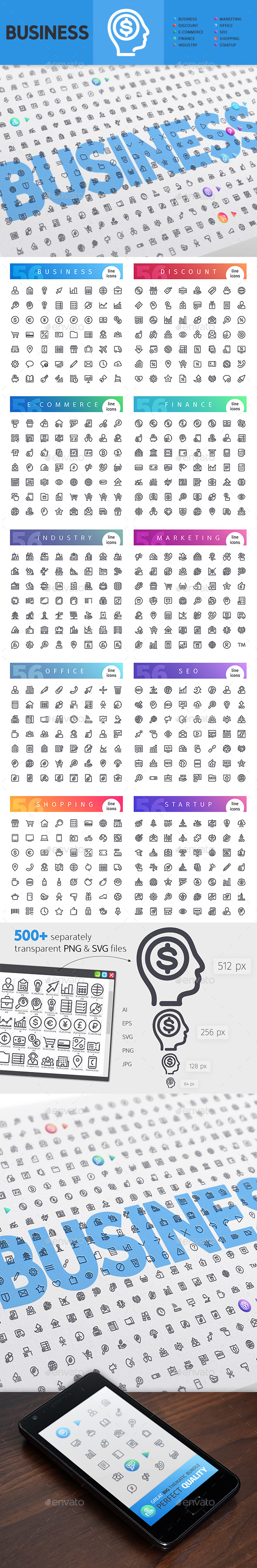 Business Thematic Collection of Line Icons - Business Icons