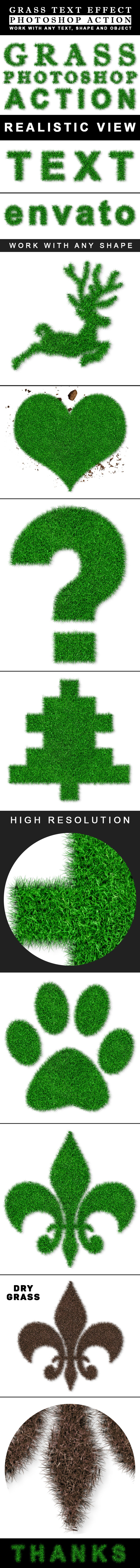 Grass Effect Generator Action - Text Effects Actions