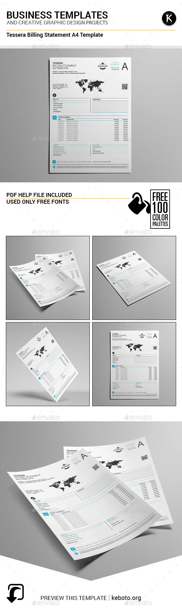 Tessera Billing Statement A4 Template - Miscellaneous Print Templates