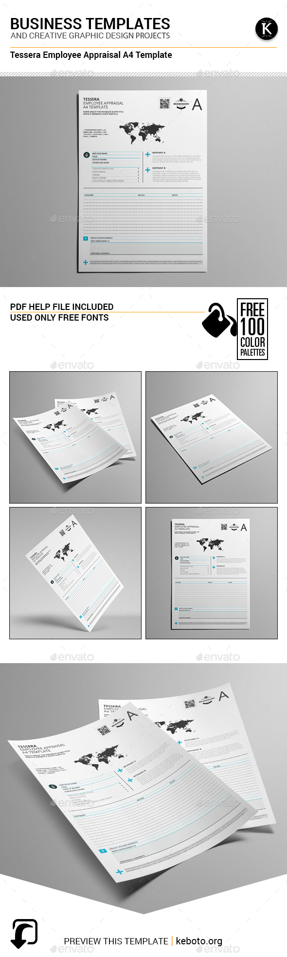 Tessera Employee Appraisal A4 Template - Miscellaneous Print Templates