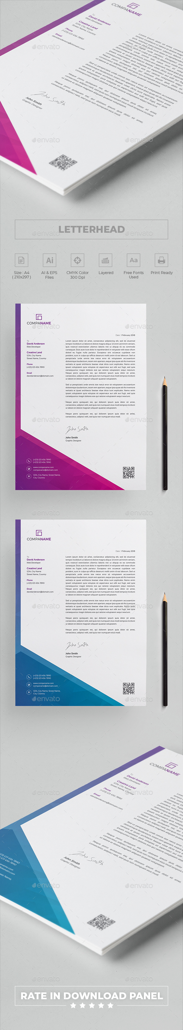 Letterhead - Stationery Print Templates