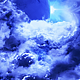 Flying Through Abstract Blue Clouds to Mysterious Planet with Star Shine on Background - VideoHive Item for Sale