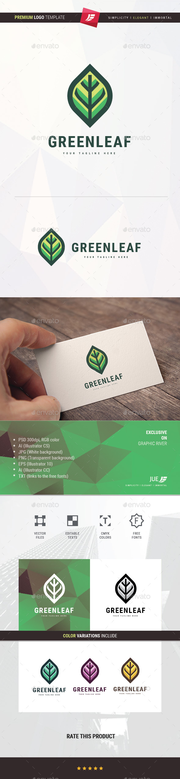 Green Leaf Logo - Nature Logo Templates