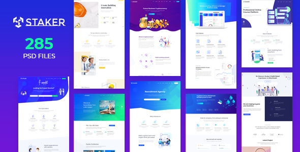 Staker - Creative Agency, Landing Page & Multipurpose PSD Template