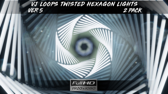 VJ Loops Twisted Hexagon Lights Ver.5 - 2 Pack