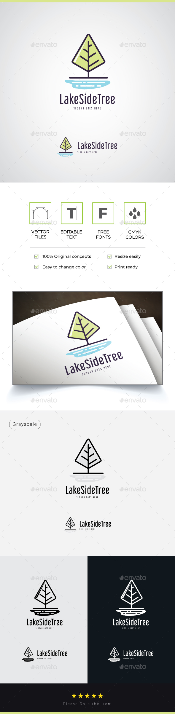 Tree Lake Logo - Nature Logo Templates