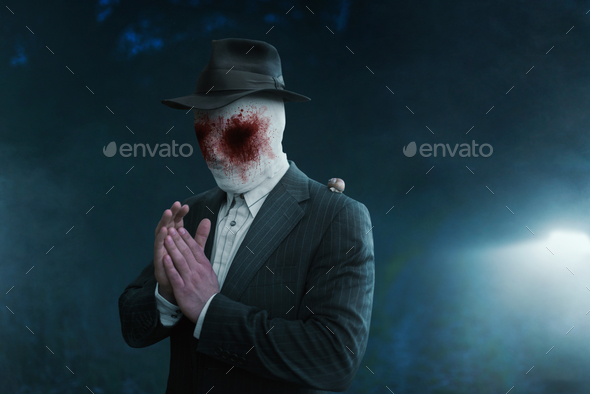 Maniac with harmless snail sitting on his shoulder - Stock Photo - Images
