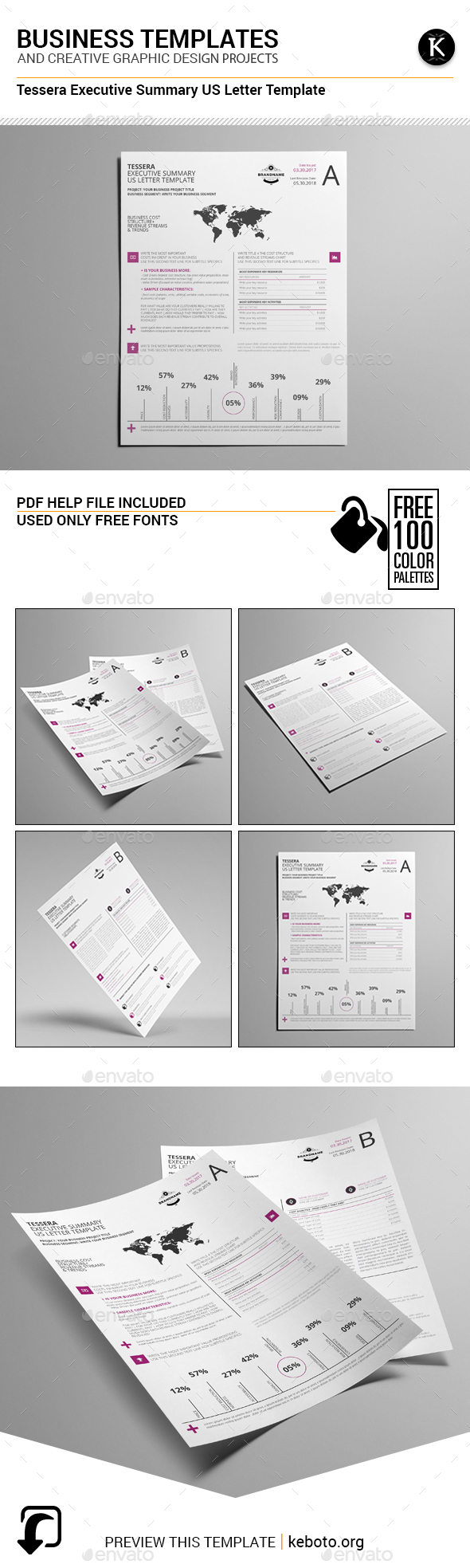 Tessera Executive Summary US Letter Template - Miscellaneous Print Templates