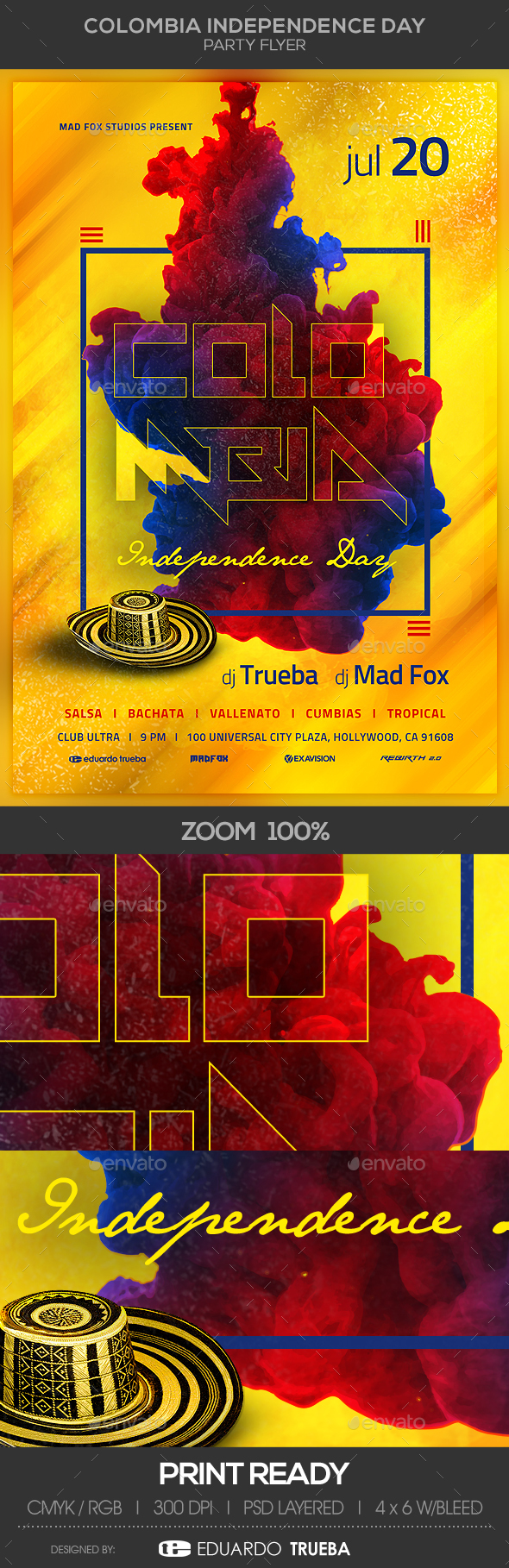 Colombia Independence Day Party Flyer - Clubs & Parties Events