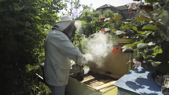 Beekeeper Fimugate Beehive with Bee Smoker alt