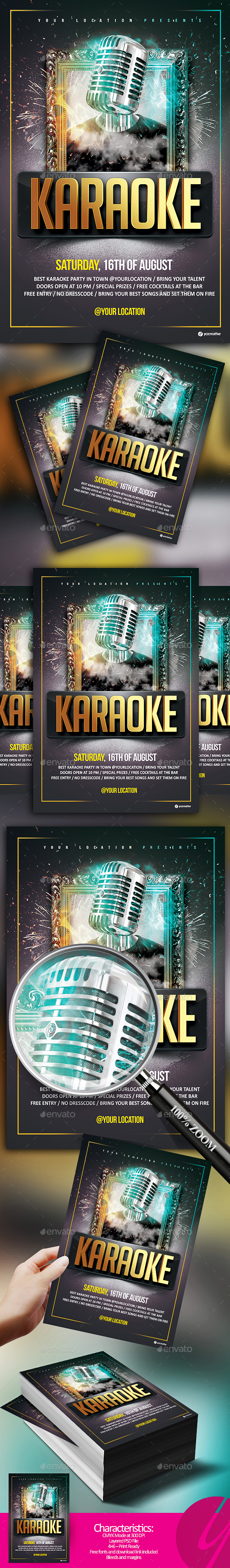 Karaoke Weekend Flyer - Clubs & Parties Events