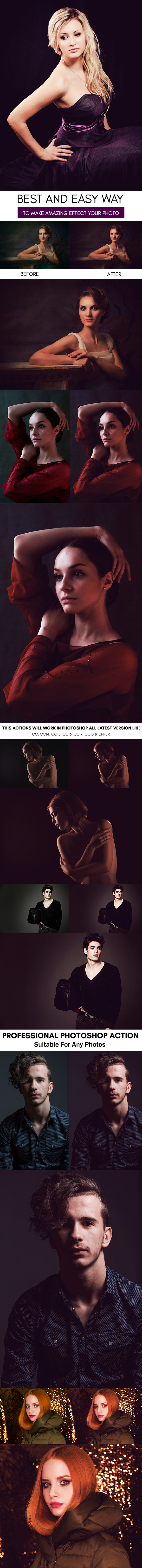 Dark Warm Tones :: Photoshop Action - Photo Effects Actions